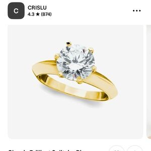 Crislu 2 carat solitaire ring